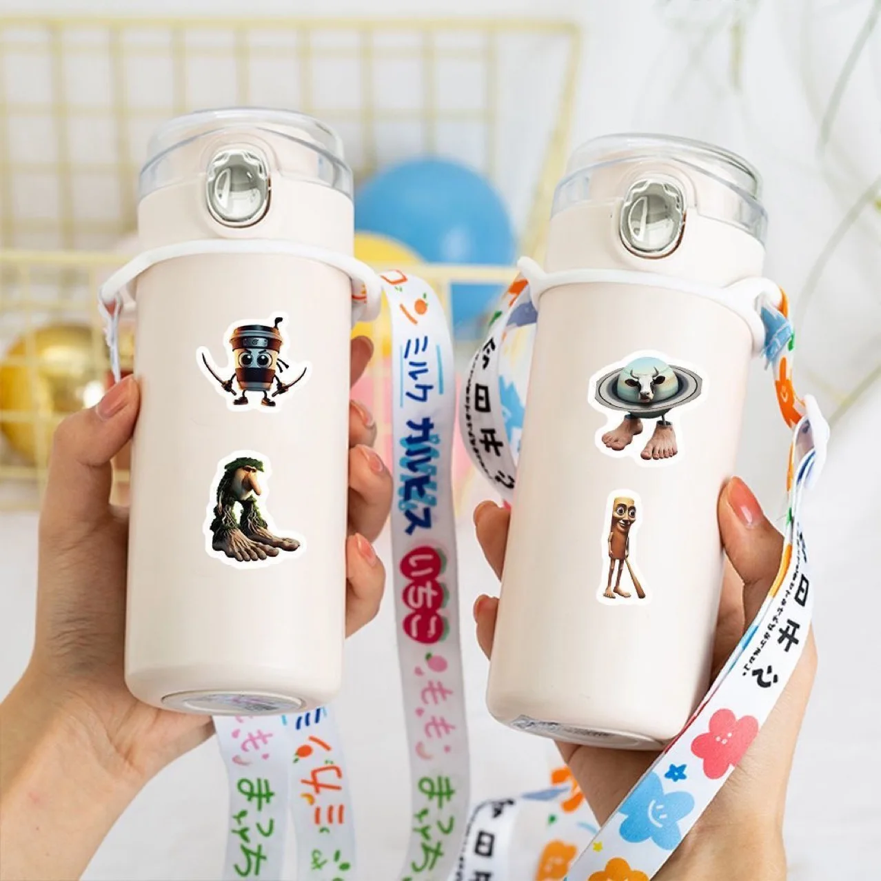 500개/롤 텅텅 사후르 이탈리안 브레인롯 AI 추상 씰링 스티커 DIY PVC 노트북 데칼 장식 스티커 보상 선물 장난감