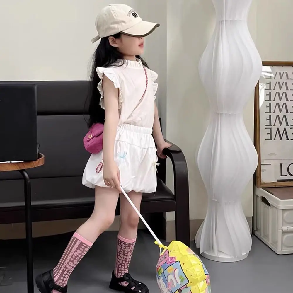 Polyester Girls Beach Shorts Elastic Waist