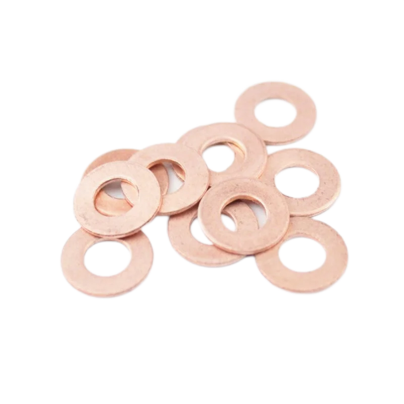 7x15mm EURO3 Common Rail Injector Nozzle Copper Pad Gasket diesel injector gasket injector repair kits 50 PCS For Diesel IInjector Sealing DieselI Pump Repair Tool Parts