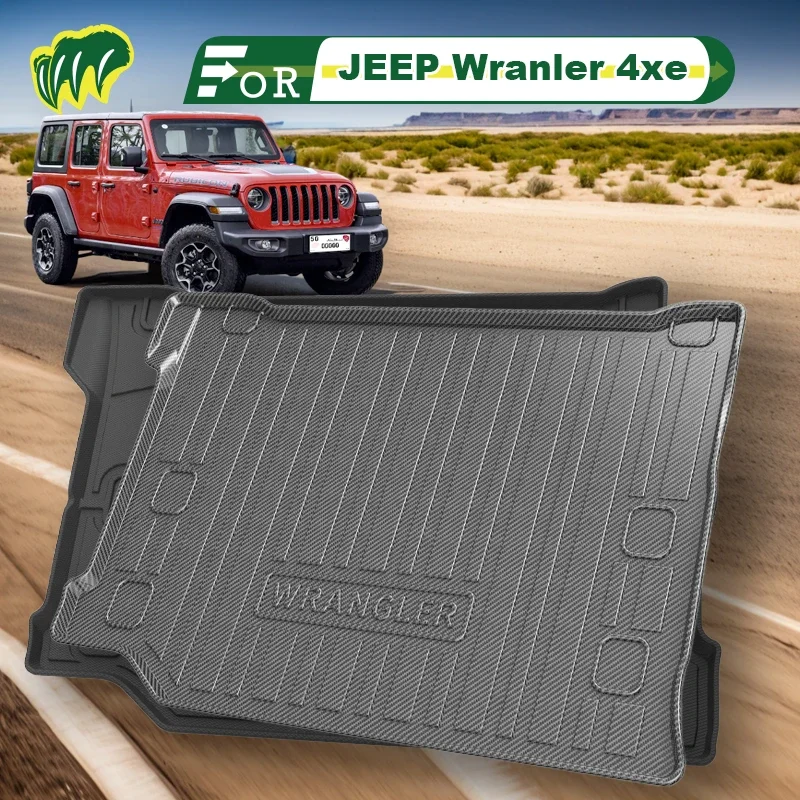 

Для JEEP Wranler 4xe 2021-2022 специальный коврик для багажника автомобиля, всесезонный коврик для груза, 3d-формочка, лазерные измерения, подкладки для багажника