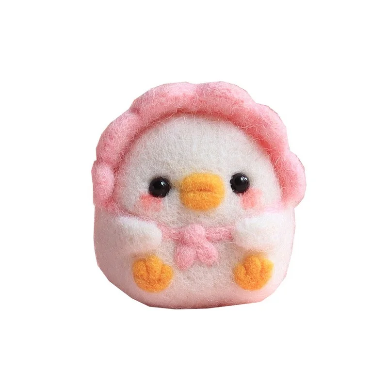 Cartoon Duck Wool Felt Diy Cross Stitch Kits Animal Funny Poke Poke Needle Needlework Doll Gift Christmas Home Decoration