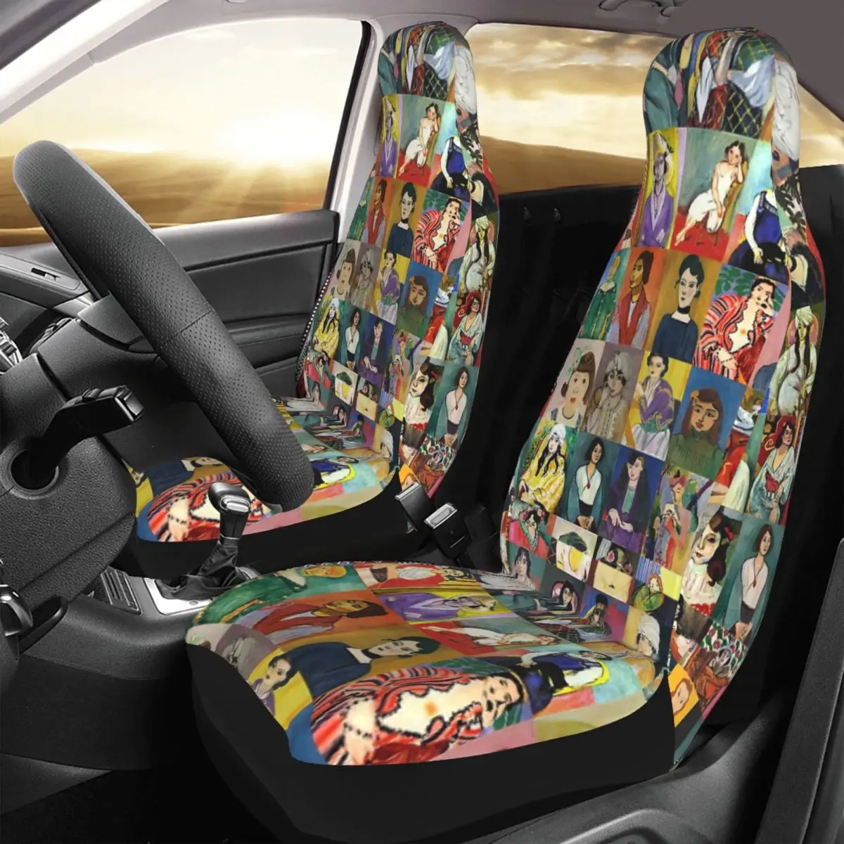 

Henri Matisse Faces Car Seat Cover Custom Printing Universal Front Protector Accessories Cushion Set