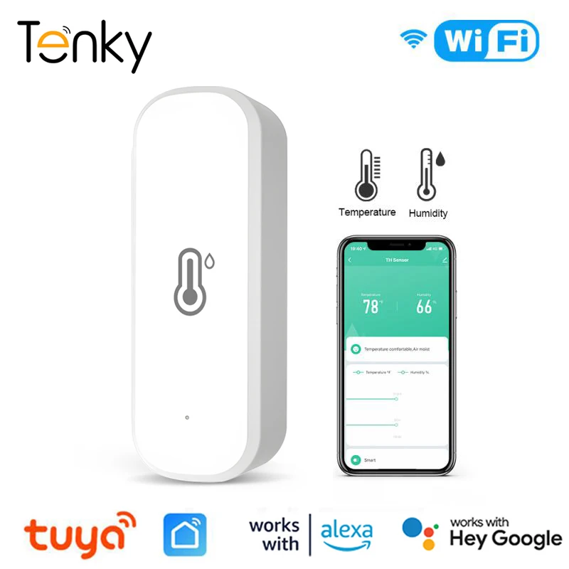 Умный Wi-Fi датчик температуры и влажности Tuya