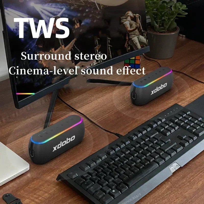 

HIFI Caixa De Som аудитория Bluetooth динамик XDOBO водонепроницаемый тяжелый бас сабвуфер беспроводной бумбокс портативный звук Colunm TWS