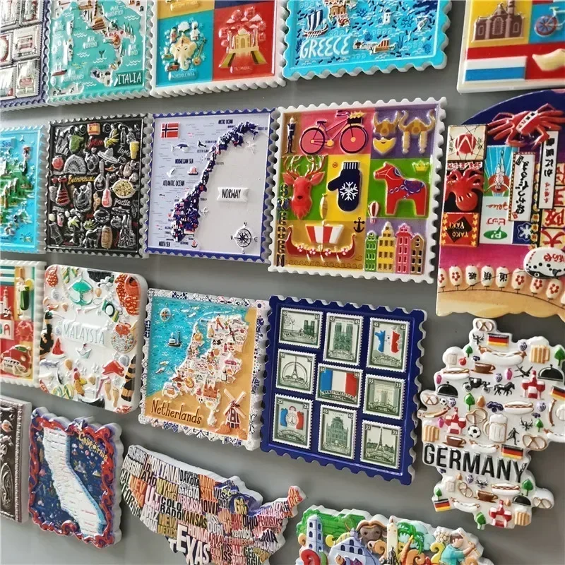 World Tourism Fridge Magnets Japan USA Australia Philippines Holland Spain Netherlands Sweden Malaysia Refrigerator Stickers