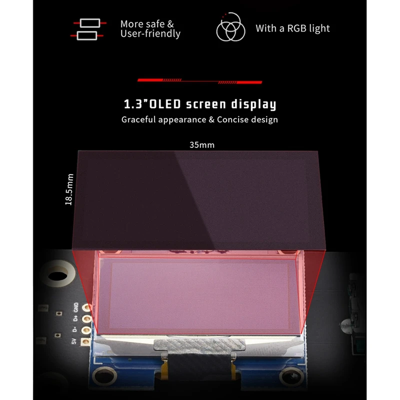 ÷ V0 1.3 ġ OLED ũ   3 B + Voron V0 3D  ׼  RGB Ʈִ Ʈ ÷