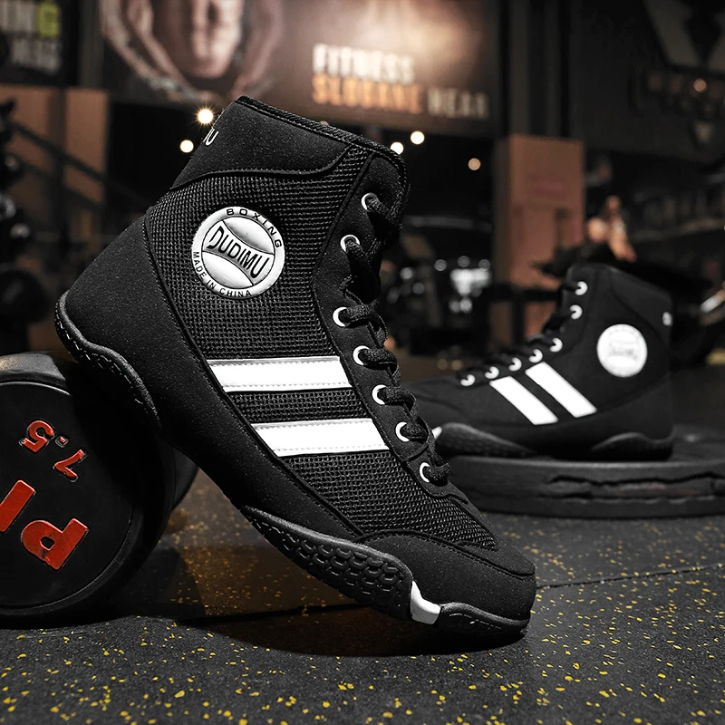 Hot Selling Men's Boxing Shoes in Europe America Training Short Boots Wear-resistant Men's Competition Shoes Wrestling Shoes