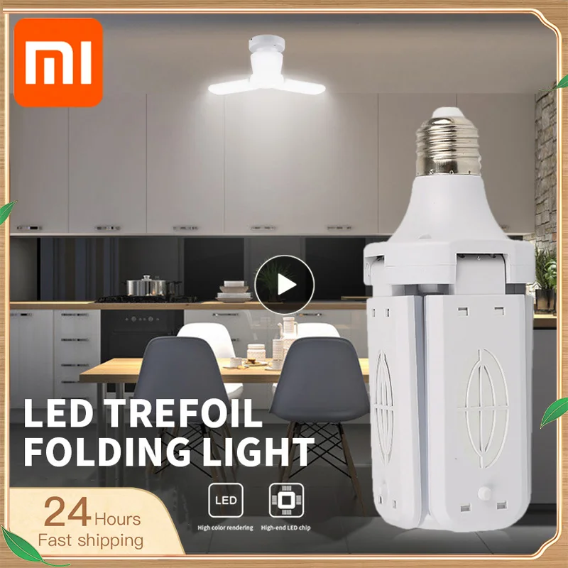 

XIAOMI E27 40w Led Lamp Ceiling Fan Led Light Foldable Fan Blade Adjustable Angle Home Garage Lighting Deformable Workshop Lamp