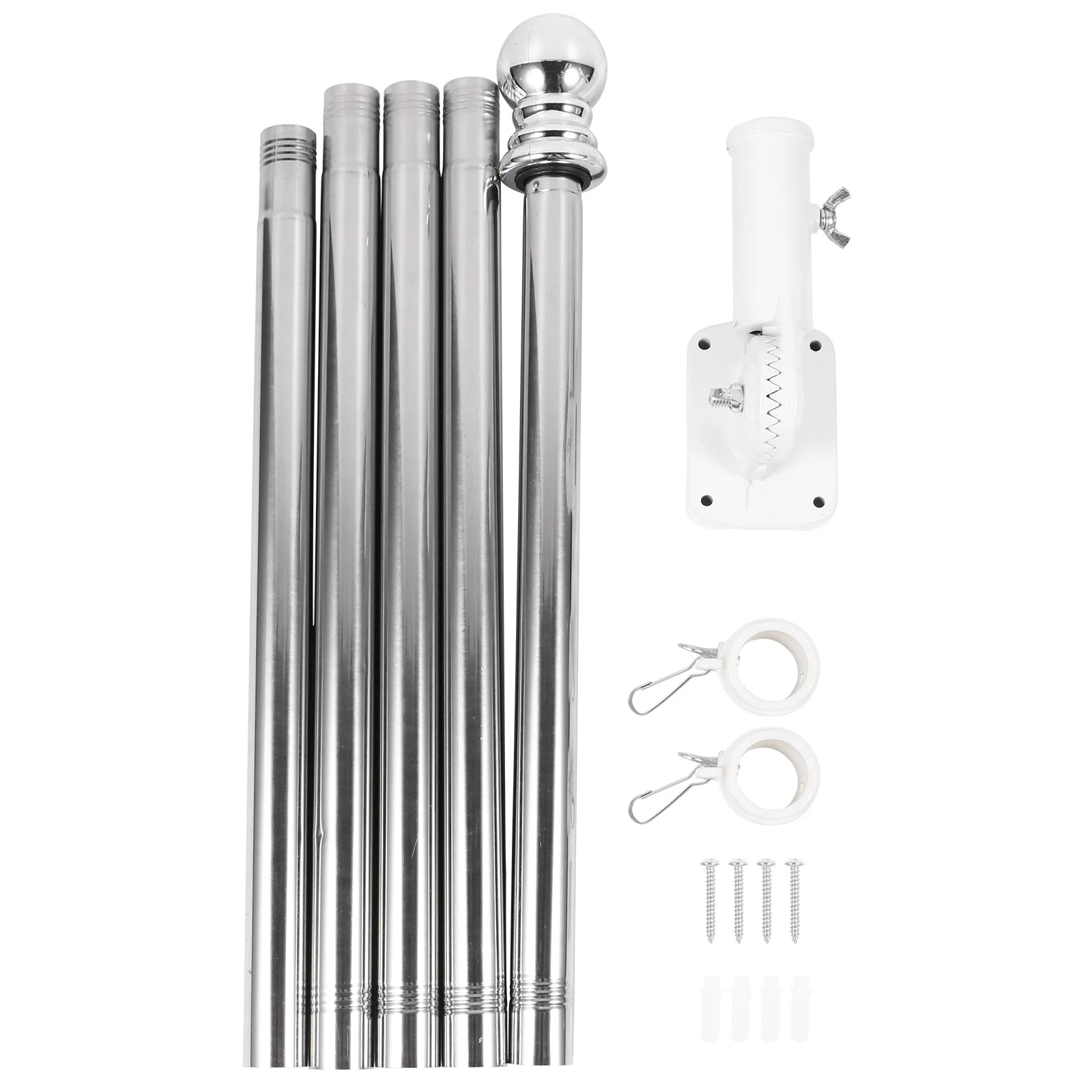 

1.8m Flag Pole with Flag Pole Holder Kit Stainless Steel Guide Banner Flag Pole Set Wall Mount Spinning Flagpole With Bracket