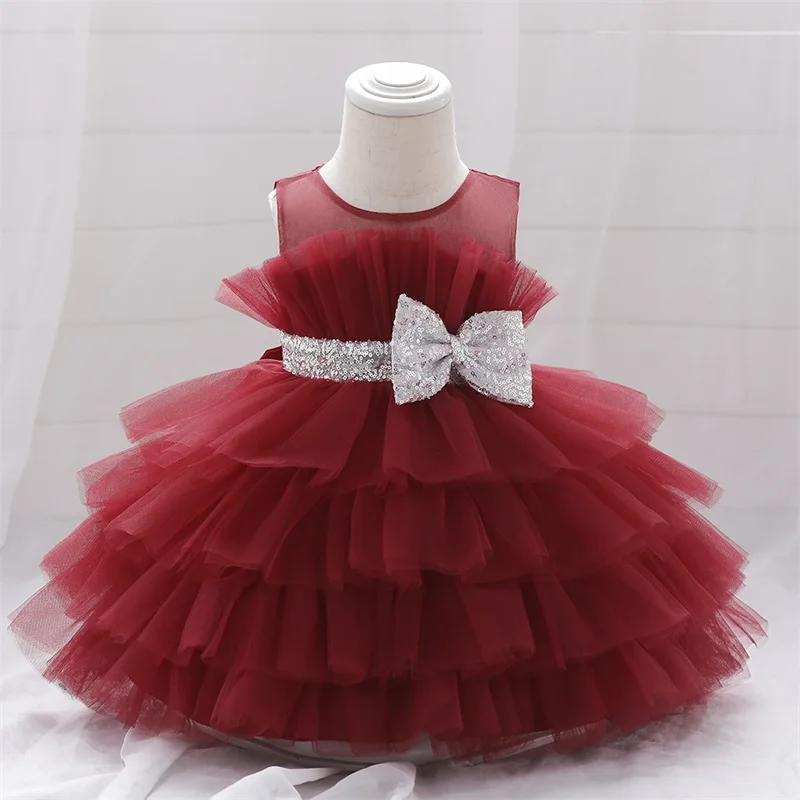 Baby Girl Dress MQATZ Summer Dress 1 Year Puffy Pink Kids Bow Christening Princess Brithday Vestidos Toddler Children Baptism Baby Girl Clothes