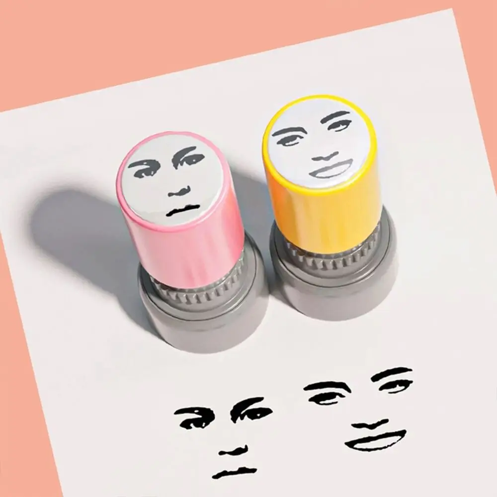 Self Ink Stamps Creative Novetly Face Memes Seal Stamp Self-Inking Engraved Funny Seal Stamp Prank Trick DIY Printing Toys Decorative
