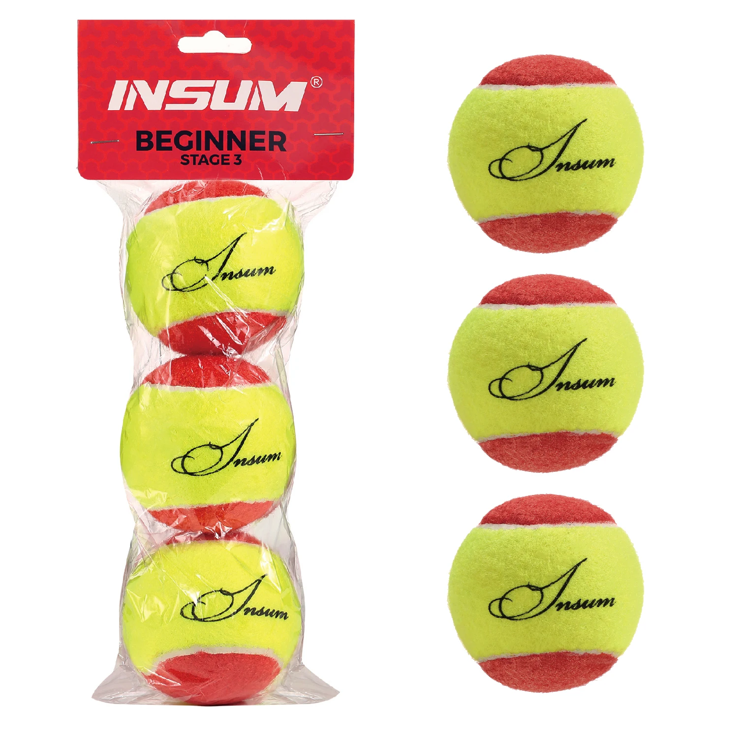 INSUM Youth Tennis Felt for Beginners Teens Dog Playing Balls Training Sports Competition Low Compression Tennis Balls