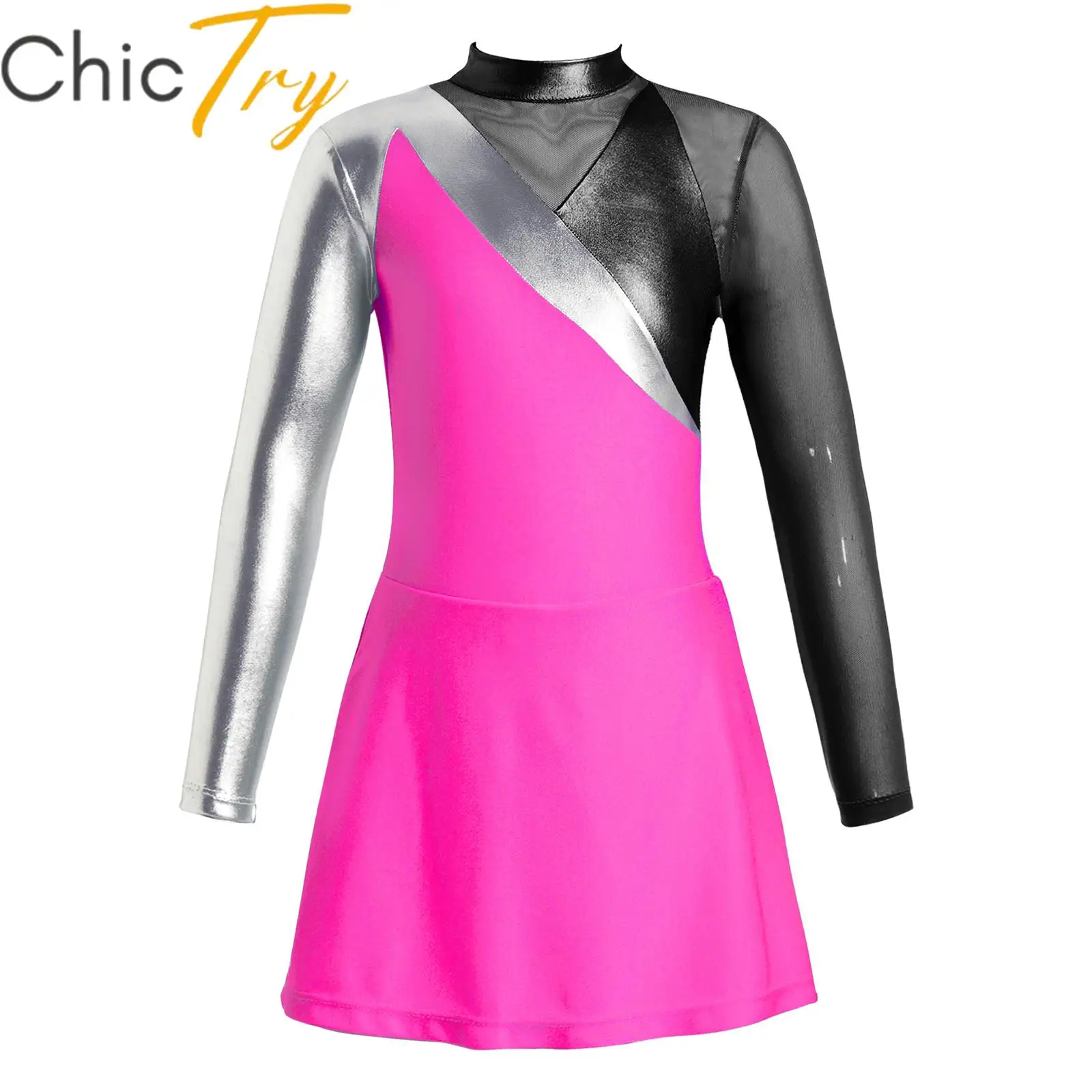 Kid Girls Ballet Dance Leotard Long Sleeve Gymnastics Workout Bodysuit