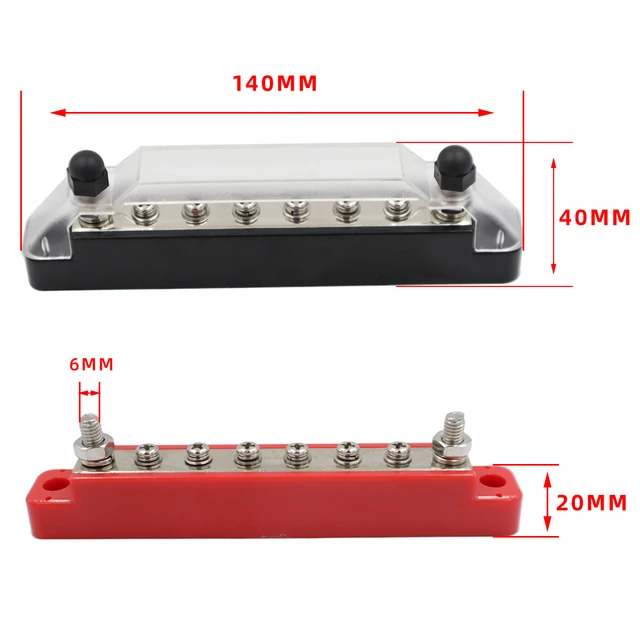 12V Sammel schienen klemme positiv negativ m8 m10 Batterie leistung 250a  Verteiler block mit Abdeckung für Boot RV LKW Wohnmobil - AliExpress