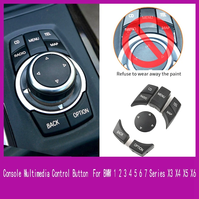 

Автомобильная интерьерная консоль Idrive, мультимедийная Кнопка управления, Сменные аксессуары, крышка для BMW 1 2 3 4 5 6 7 Series X3 X4 X5 X6