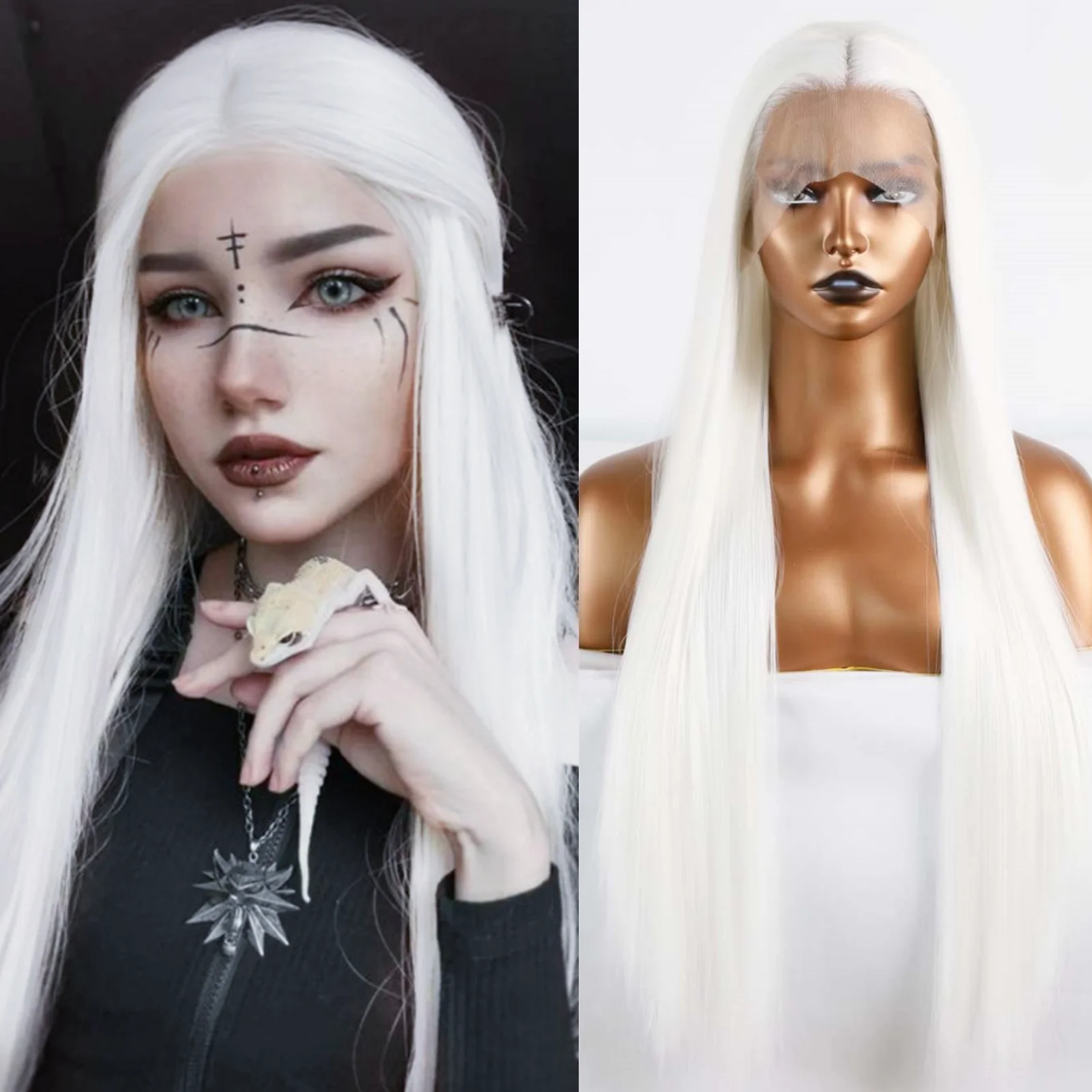 Lace Front Wig Synthetic Lace Front Wig Glueless Wigs Ready to Wear Long Cosplay Wigs for Women