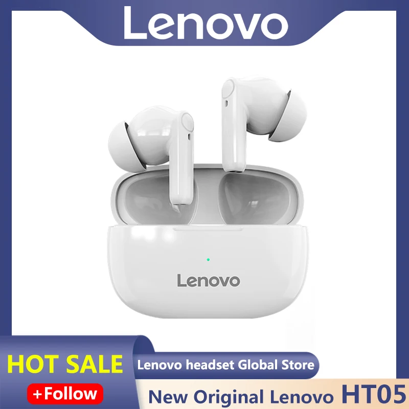 

Original Lenovo HT05 True Wireless Earbuds Bluetooth 5.0 Sport Waterproof Touch Control Headphone Noise Cancelling Earphone