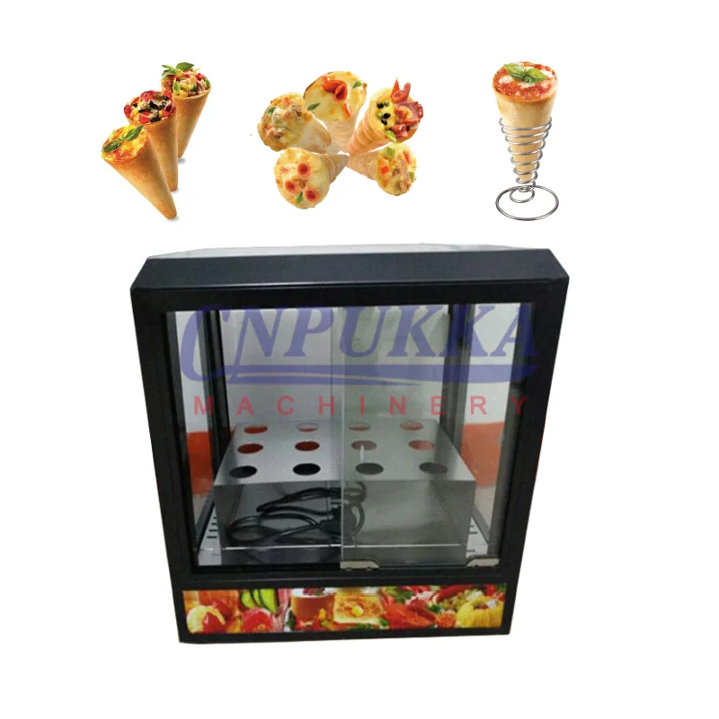 Top Selling 110V 220V Pizza Cone Warmer Cabinet Cone Pizza Heating Warming Machine Showcase Display Case for Sale