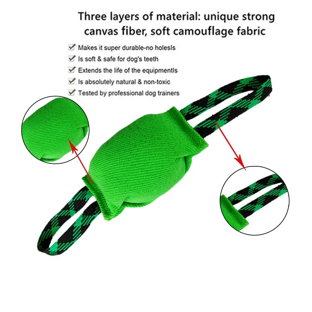 Pet Dog Bite Resistance Toys Thick Hemp Dogs Bite Toy Training Tugs Pillow Nylon Rope Double Handle Pet Training Supplies