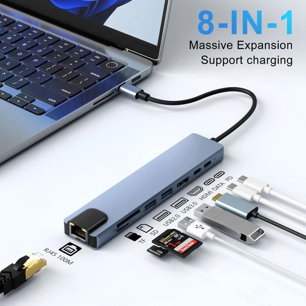 Universal Multifunctional USB-C Hub with 4K HDMI and Fast Charging