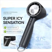 Small Fan Refrigeration Air Conditioner Portable Silent High-speed Led Display High Wind Power USB Charging Fan Handheld 1