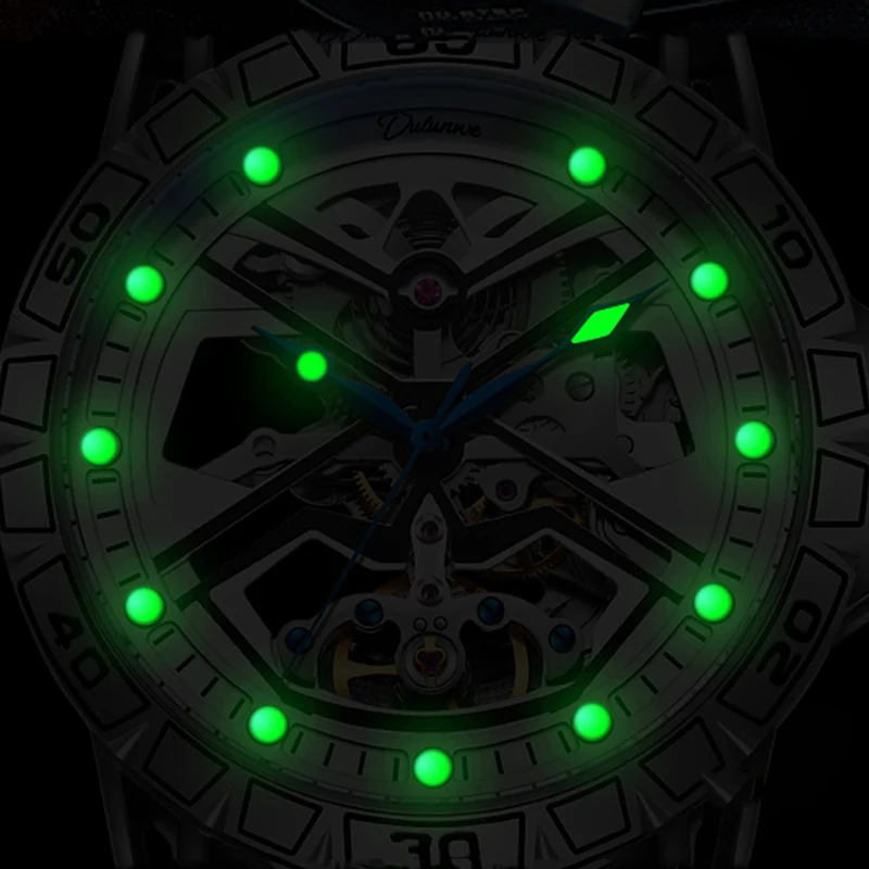 Tourbillon scheletrato da uomo luminoso impermeabile meccanico automatico e cinturino in silicone cassa in acciaio_voghion.com