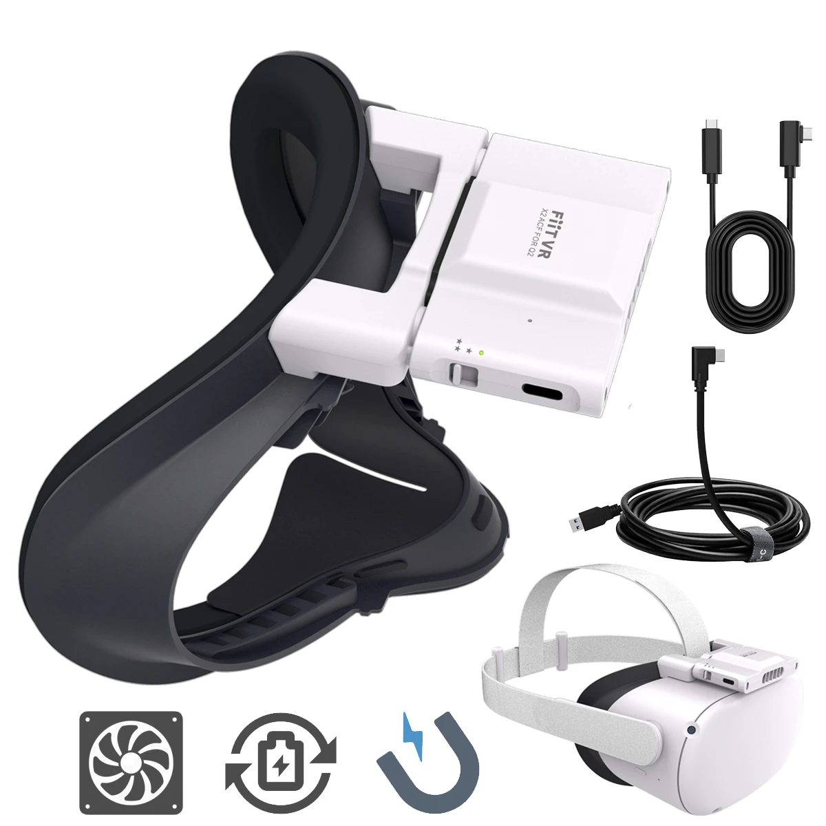 For Oculus Quest 2 Accessories Cooling Fan Face Mask for Meta Oculus