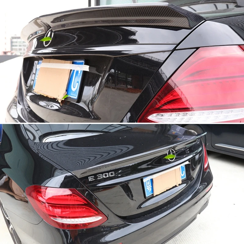 

Vorstiner Lid For Mercedes W213 spoiler E Class 4-Door Sedan E200 E220 E250 E300 2016-2018 Carbon Fiber Rear Trunk Spoiler Wings
