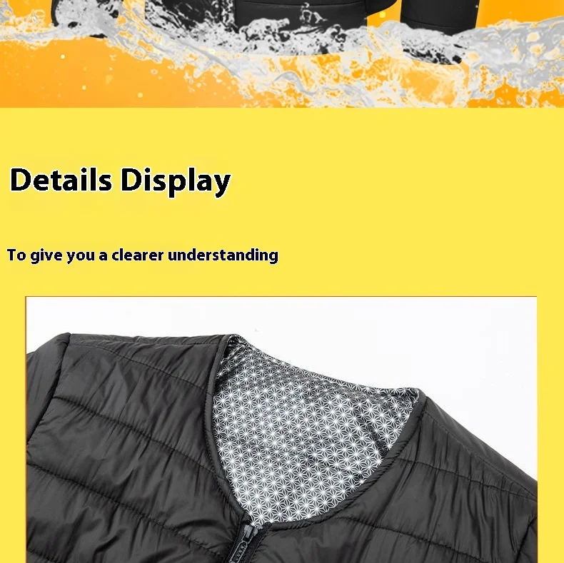 2025 Winter Herren 22 Zonen Intelligente Heizung Robe Dual Control Elektrische Erwärmung Jacke Weste Thermische Baumwolle Mantel Für Zuhause Im Freien – Detail 22