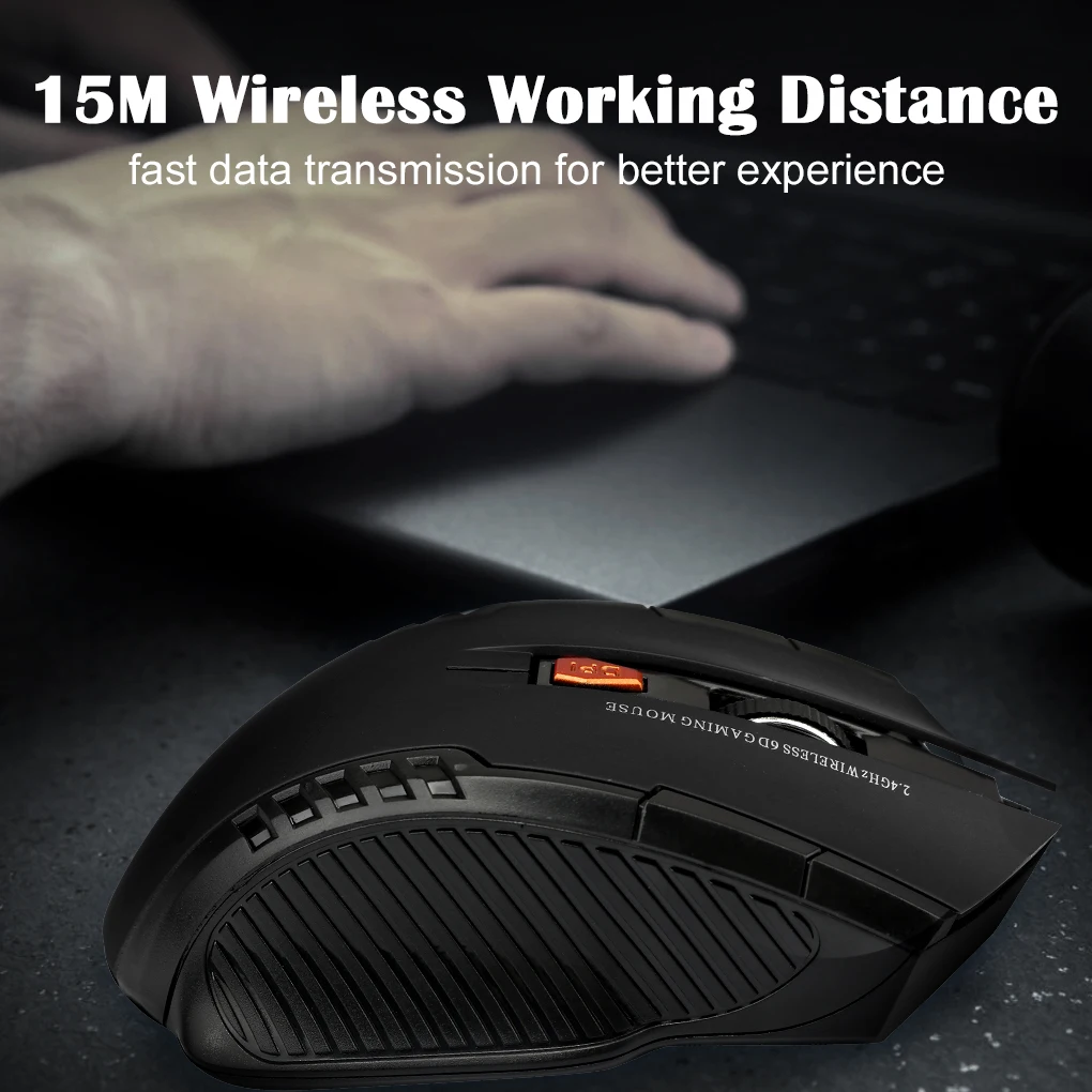 2.4G Wireless Mouse Optical 6 Buttons Gamer USB Receiver 1600DPI Wireless Gaming Laptop Computer