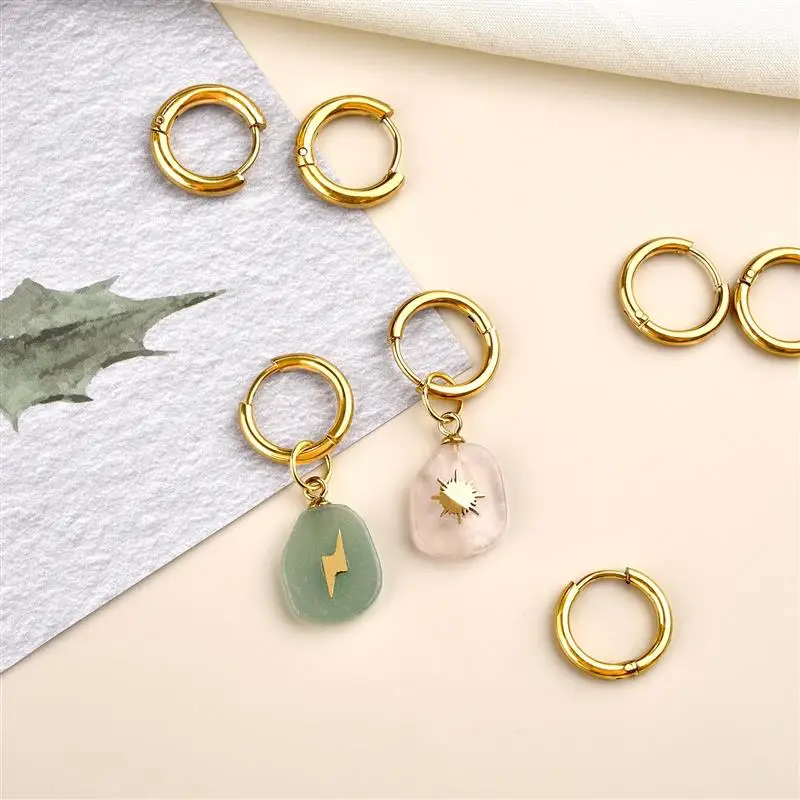 10pcs Stainless Steel Small Hoops Earring Piercing Ear Cartilage 8-20mm Women Men Stainles Steel Round Circle Pendientes 5