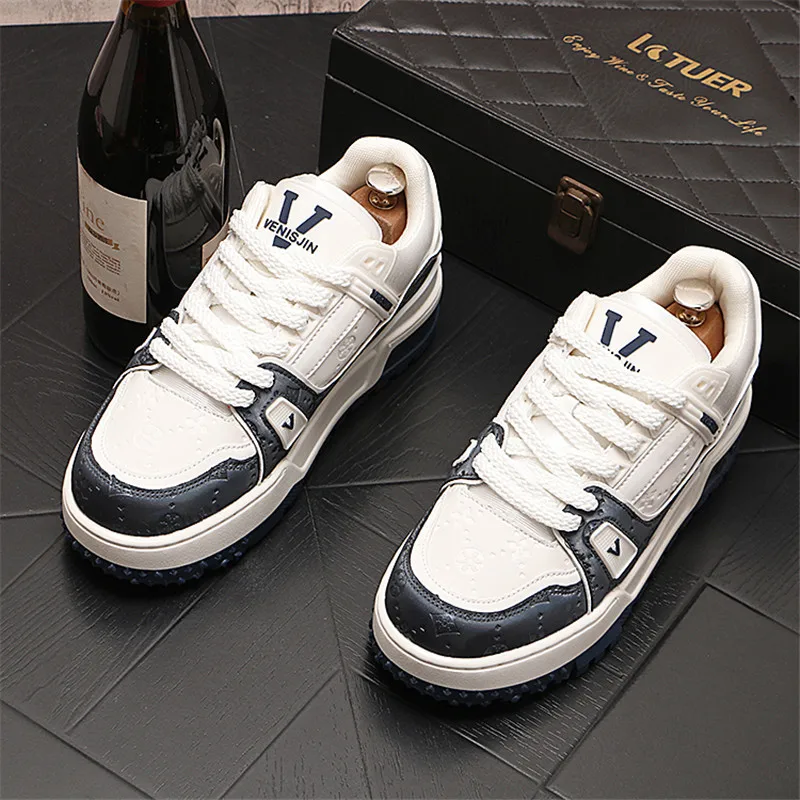 British Designer Wedding Party Shoes Autumn Fashion Casual Sneakers Round Toe Thick Bottom Walking Office Leisure Loafers T146 2