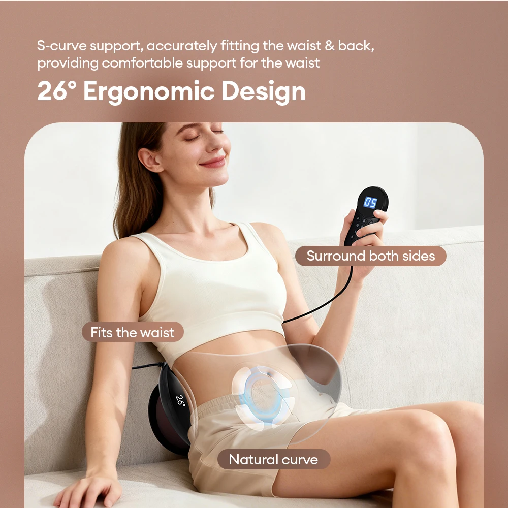Electric Lumbar Traction Massager Height Adjustable Waist Traction Massager Waist Spine Support Waist Back Massage Machine