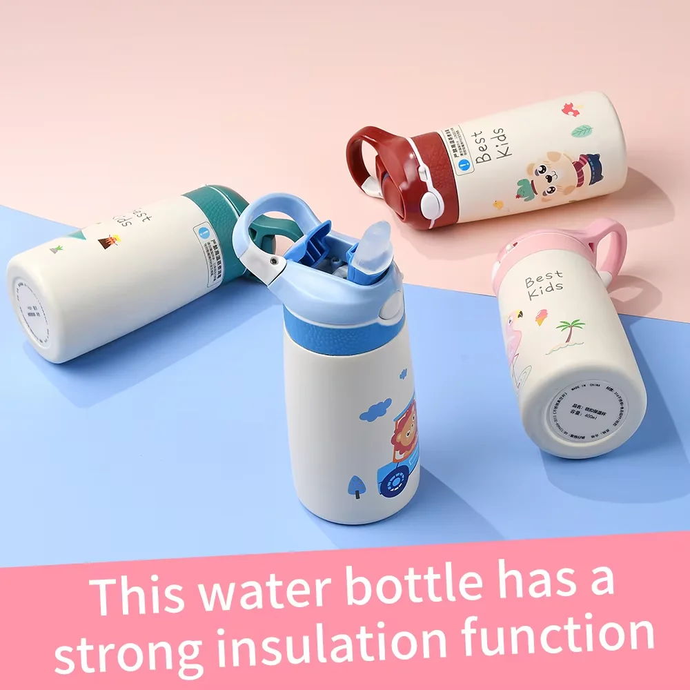 Children's 14oz Insulated Stainless Steel Water Bottle with Straw - BPA-Free