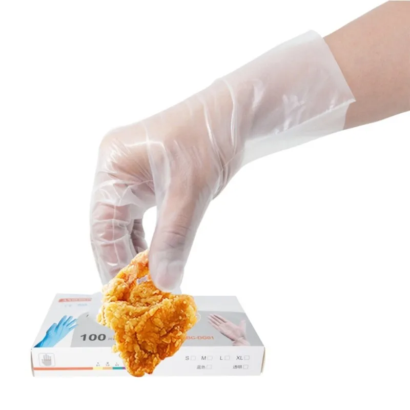 Disposable Gloves Transparent Vinyl TPE Gloves Latex-Gloves Hairdressing Clean Laboratory Work Clean Tool 100 Pcs
