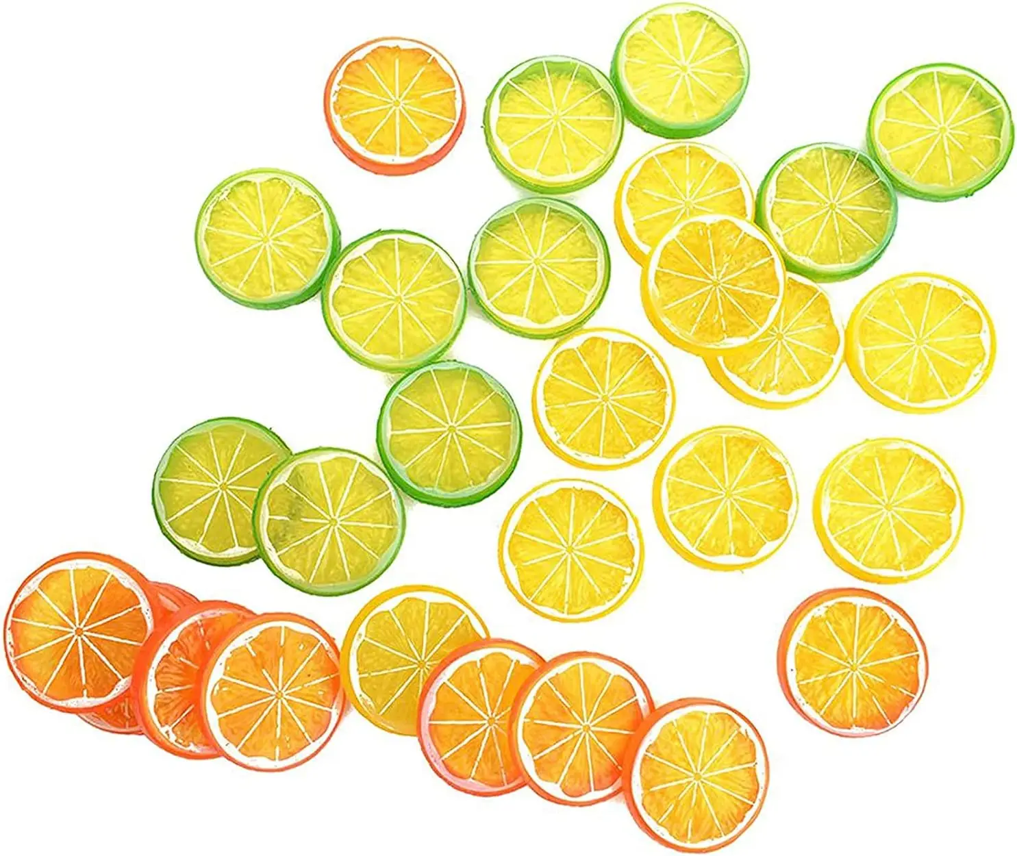 

30 шт., пластиковые кусочки искусственных фруктов