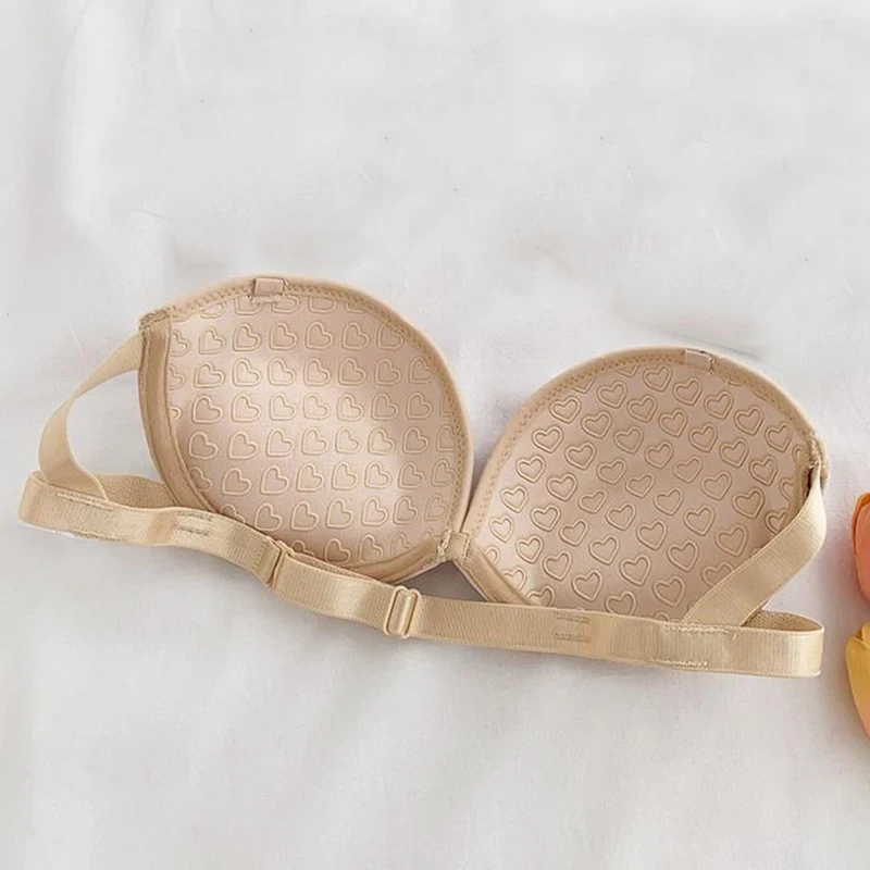 Strapless Bra Non slip Backless Thickened Bra 1/2 Cup Underwear lingerie for ladies