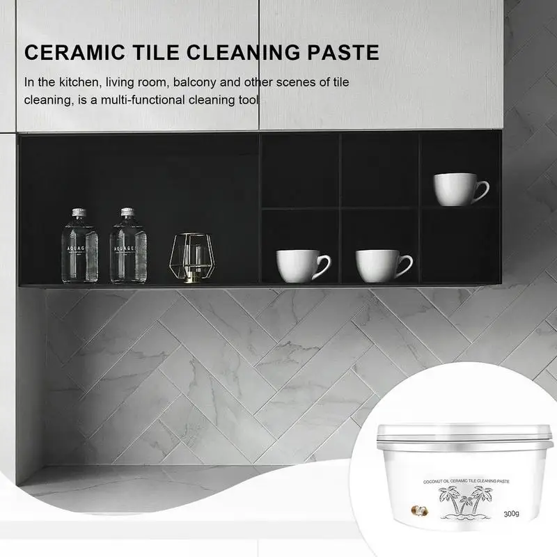 Tile Cleaning Paste 300g Floor Tile Washing Paste With Scent Shower Room Cleaner Stains Removal Cream Multi-Functional For Home