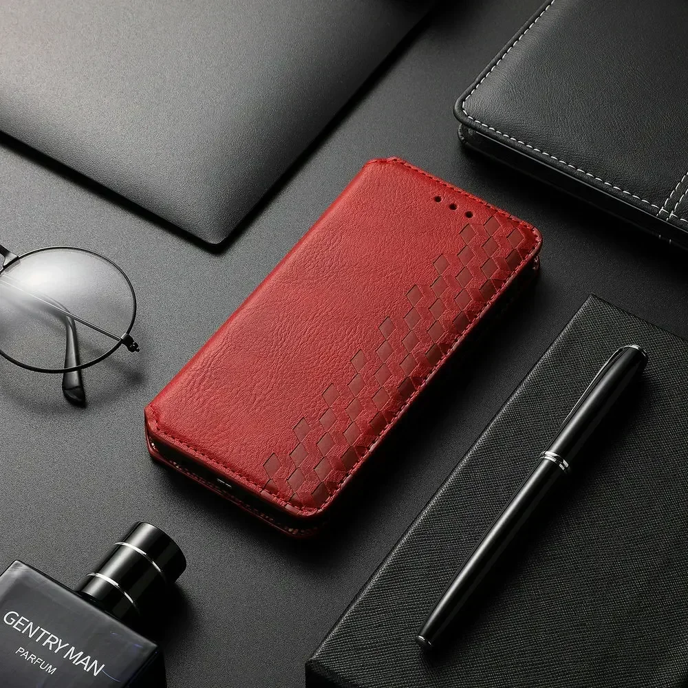 Magnetic Flip Wallet Leather Case - 360° Protective Book Cover