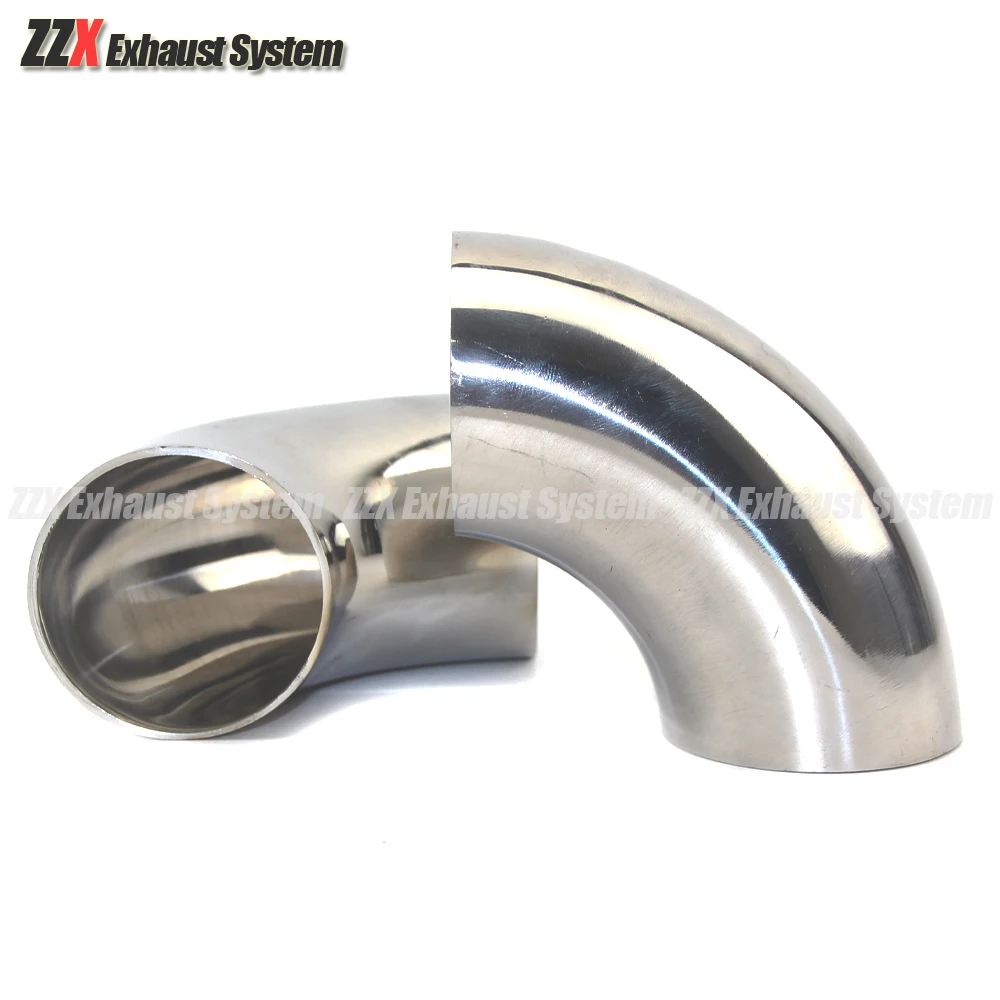 304 Stainless Steel 90 Degree Elbow Pipe Fittings Flange for Automobile Exhaust Pipe Connection OD38/45/51/54/57/60/63/70/76mm
