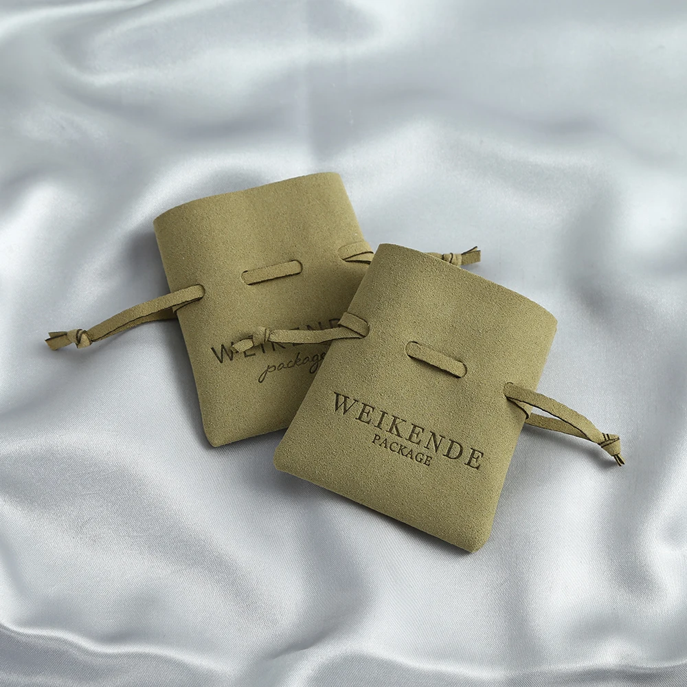 100pcs Custom Jewelry Packaging Pouches Chic Small Microfiber Bags for Earings Necklace Luxury Jewellery Print Business Logo