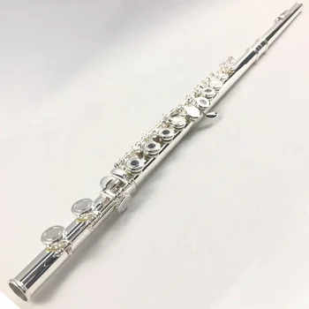 High and Professional Concert Flute Instrument Silver Plated Body Vertical Flute Musical Instrument