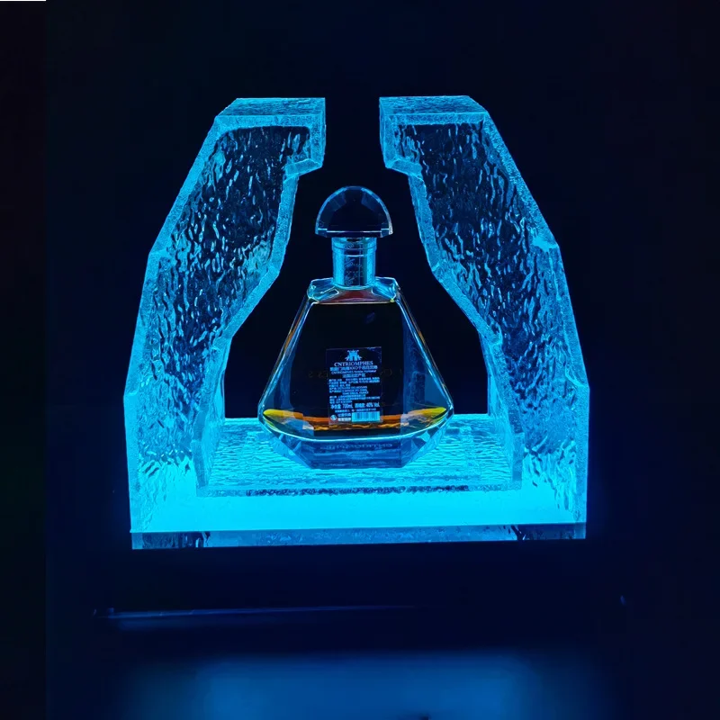 bar KTV luminous wine seat colorful frozen transparent acrylic neon led champagne rack for party bar nightclub