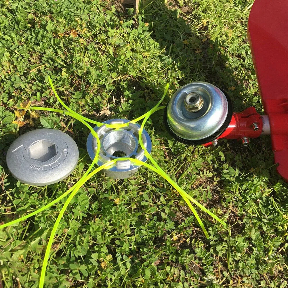Aluminum Line Trimmer Head Universal Trimmer Head Replacement Parts Garden Grass Cutter Head for Grass Trimmer Cutter Weed Eater