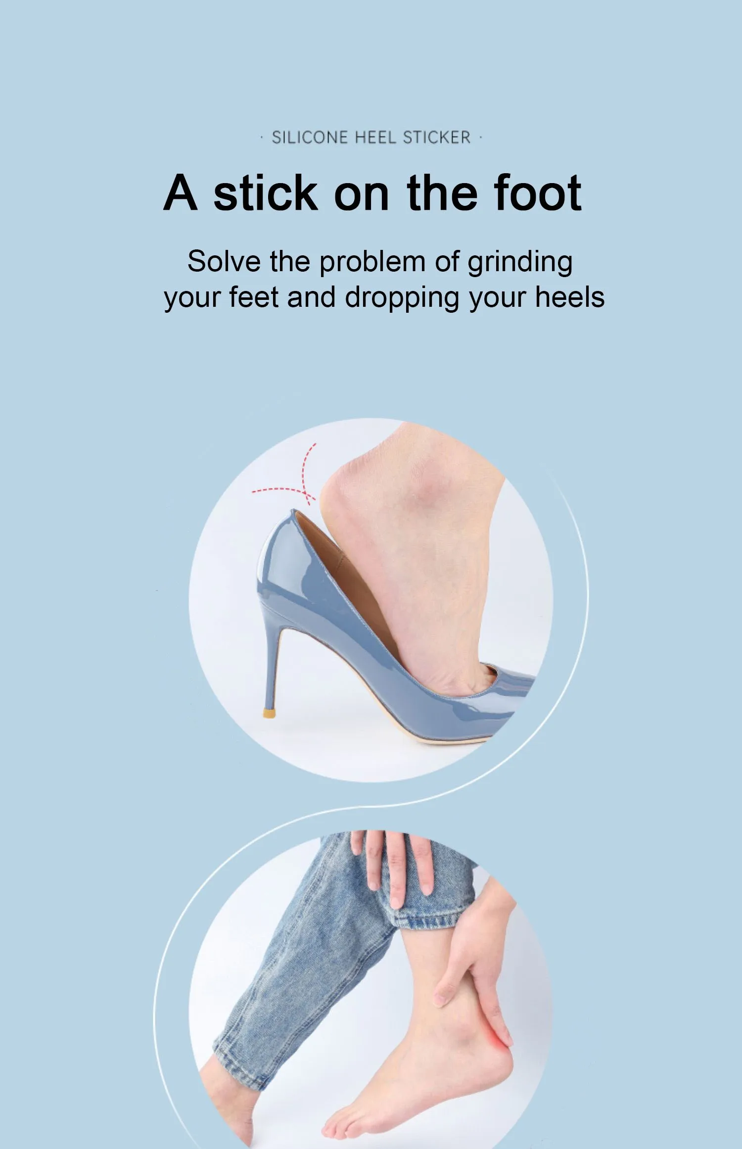 Silikon-Fersenschutz, hochwertige Damenschuhe, Fersenkissen, Fußpflegeprodukte, rutschfeste Schuhpolster für High Heels, Schuheinlage – Detail 3