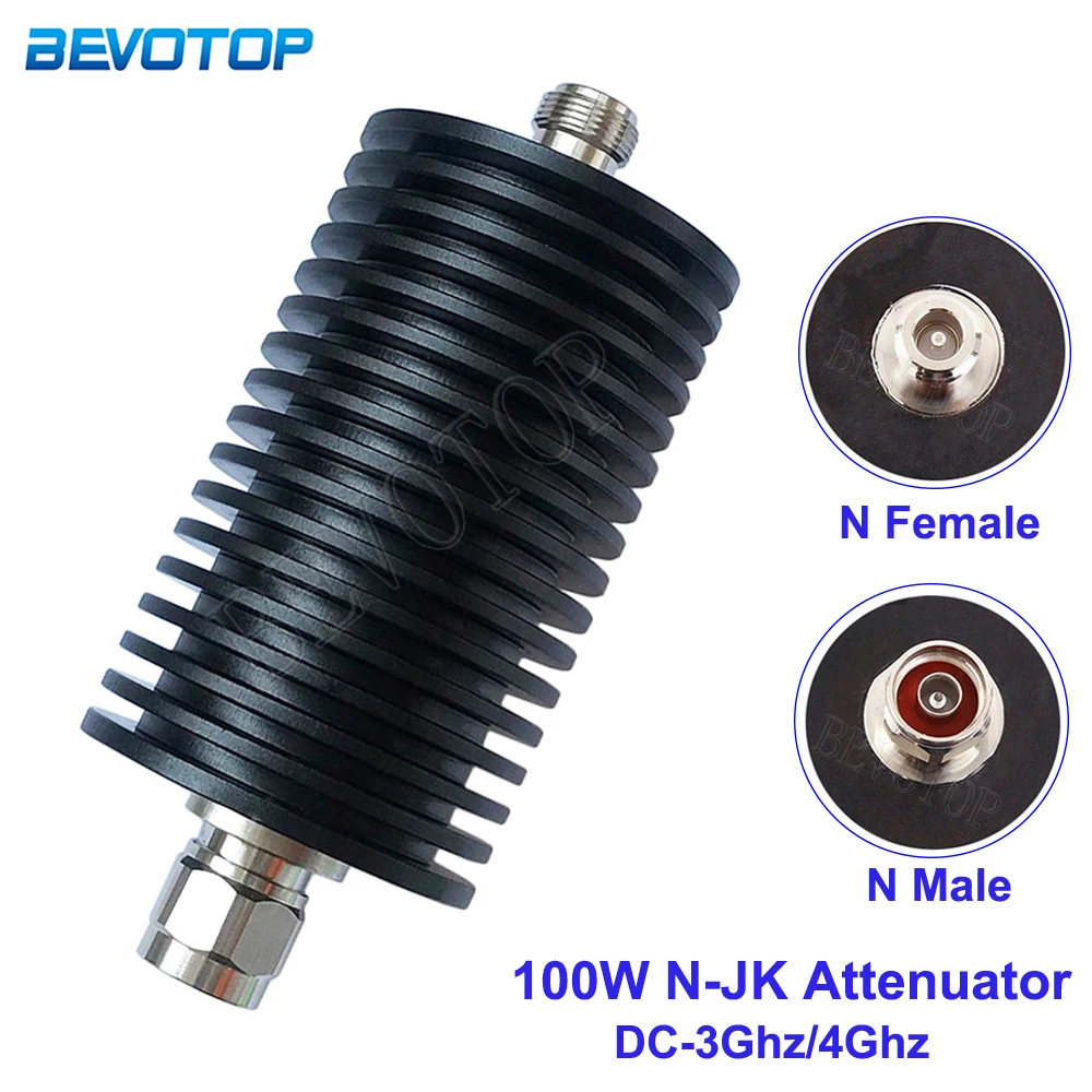 

100W N-JK Type Attenuato N Male Plug to N Female Jack DC-3Ghz/4Ghz 1/2/3/5/6/10/15/20/30/40/50/60db RF Coaxial Power Connector