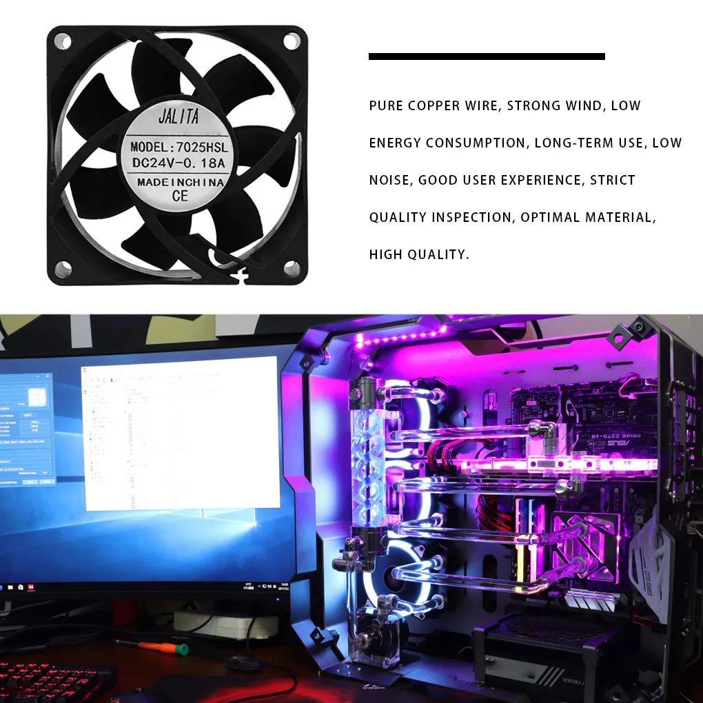Cooling Fan Computer CPU Cooler Laptop Desktop Cooling System 7cm Gaming Computer Accessory