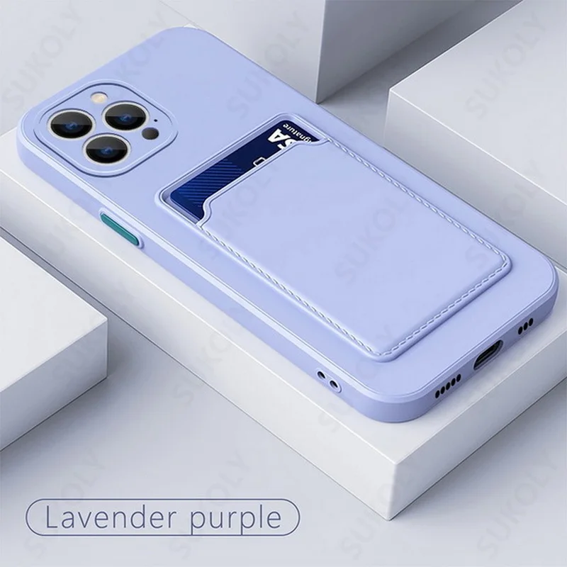 Luxus-Geldbörse mit Kartensteckplatz-Halter-Telefon-Kasten für iPhone 12 13 11 Pro Max X XR XS Max 7 8 Plus SE 2022 Weiche TPU-Geldbörse B_voghion.com