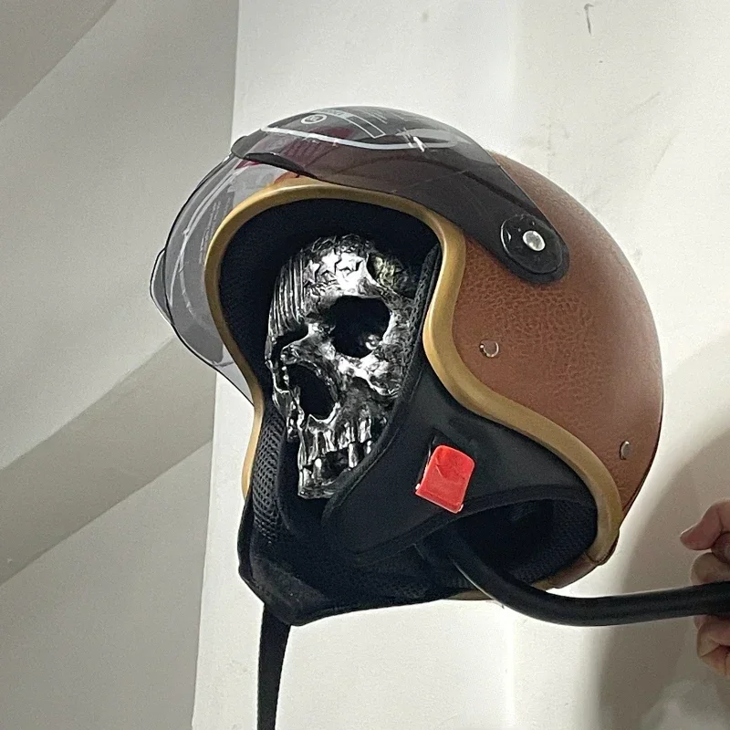 Creative Adult Motorcycle Helmet Holder Halloween skull Decoration Helmet rack Wall Mounted Helmet stand decor for Halloween