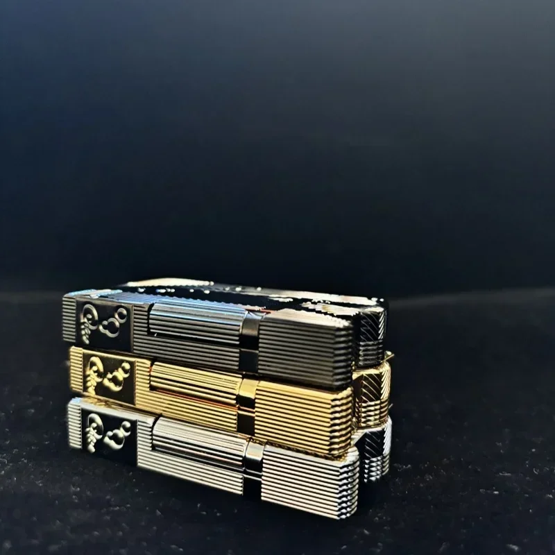 Creative Mermaid Pattern Kerosene Lighter Classic Brass Material Crisp Sound Side Sliding Ignition Exquisite Gift for Men kerosene lighter,cigarette lighter